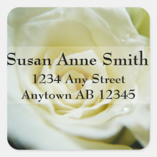 White Rose Wedding Return Address Label