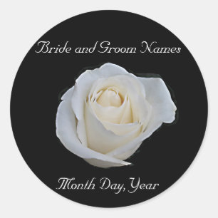 White Rose Wedding Sticker