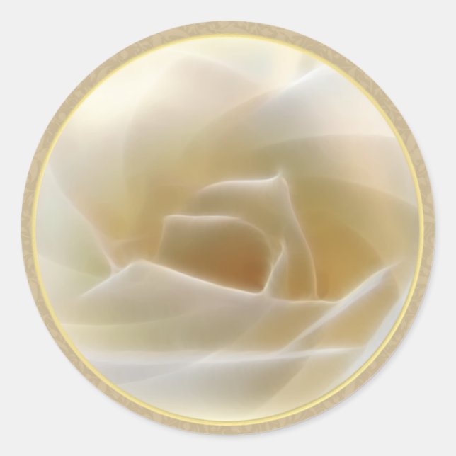 white Rose Wedding Stickers (Blank) (Front)