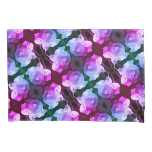White Rose With Raindrops Abstract Floral Art Pillowcase