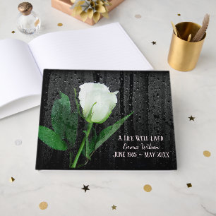 White Rose With Raindrops  Guest Book