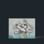 White Roses-1890-Vincent van Gogh  Postcard<br><div class="desc">White Roses (1890). Vincent van Gogh. Still life in cool blue and light pink tones. On a blue tablecloth there is a bouquet of delicate roses in a large vase. Reproduction of famous works of art  images in the public domain.</div>