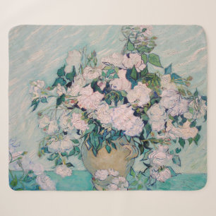 White Roses-1890-Vincent van Gogh Sherpa Blanket