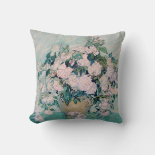 White Roses-1890-Vincent van Gogh  Throw Pillow