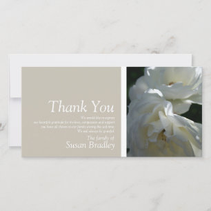 White Roses 3 Sympathy Thank You matching Stamp Card
