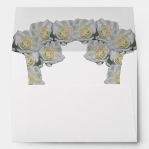 White Roses 5x7 Wedding Invitation  Envelope