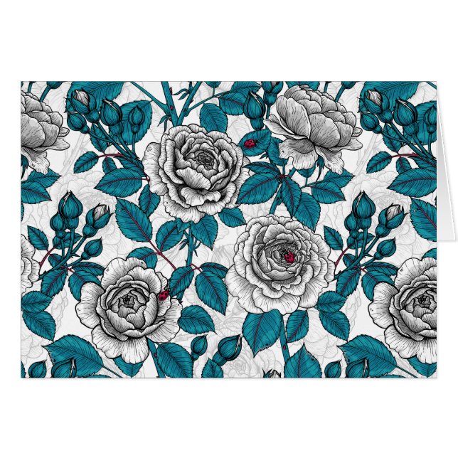 White roses and ladybugs (Front Horizontal)