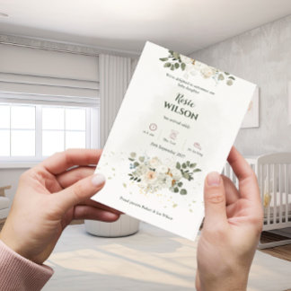 White Roses Baby Announcement