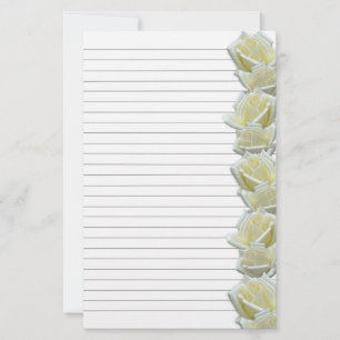 White Roses Border 1 Lined Writing Paper