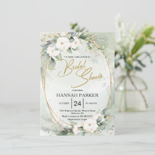 White Roses Bridal Shower Invitation