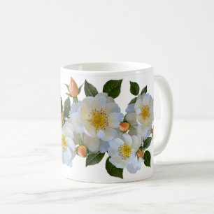 White roses coffee mug