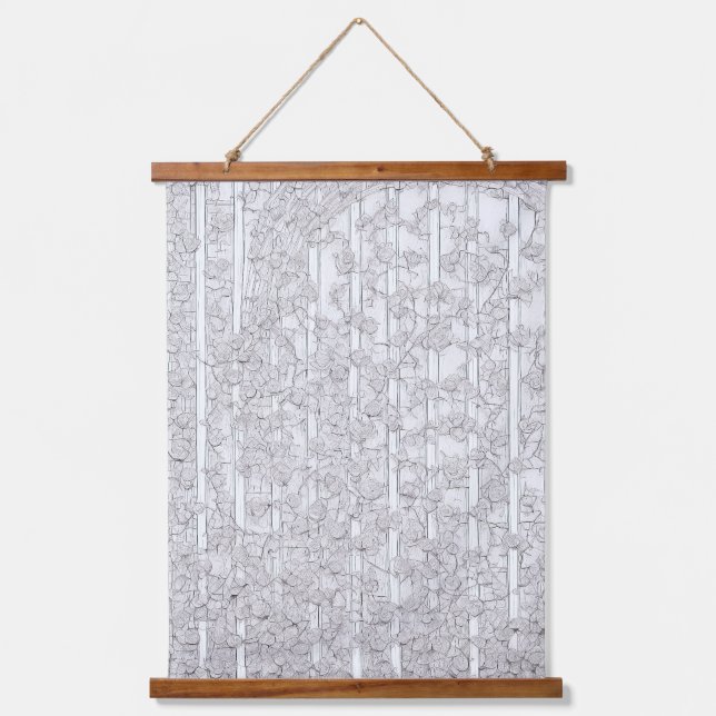 White Roses E Hanging Tapestry (Front)