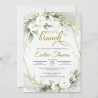 White roses eucalyptus greenery faux gold frame 