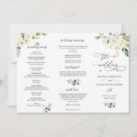 White Roses Eucalyptus Wedding Ceremony Program<br><div class="desc">For further customization,  please click the "customize further" link and use our design tool to modify this template. If you prefer Thicker papers / Matte Finish,  you may consider to choose the Matte Paper Type. 
 If you need help or matching items,  please contact me.</div>