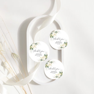 White Roses Floral Bridal Shower Gift Tag