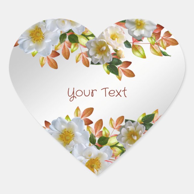 White Roses Floral Sticker (Front)