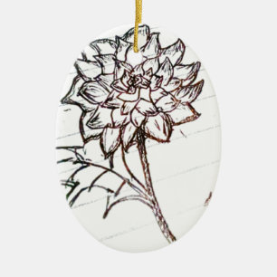 white roses flower ceramic ornament