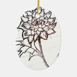 white roses flower ceramic ornament