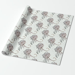 white roses flower wrapping paper