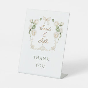 White Roses Frame Cards & Gifts Pedestal Sign
