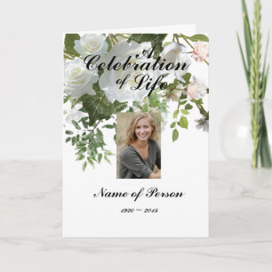 White Roses Funeral Program