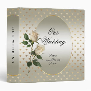 White Roses Gold Hearts Album Binder