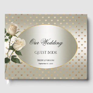 White Roses Gold Hearts Livre d'or