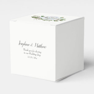 White Roses Greenery Foliage Wedding Favor Box