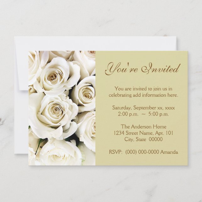 White Roses Invitations (Front)