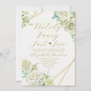 White Roses Nothing Fancy Just Love Elopement Invitation