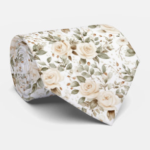 White  Roses on White Tie