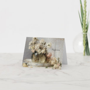 White roses painting note card