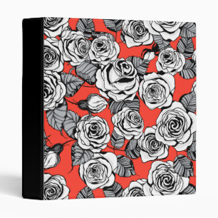 White roses pattern binder