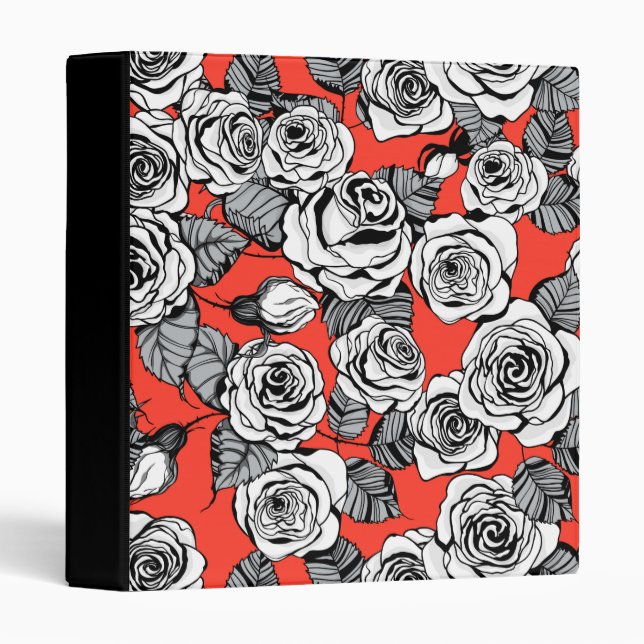 White roses pattern binder (Front/Spine)