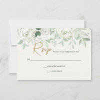 White Roses RSVP Card