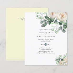 White Roses Sage Eucalyptus Lemon Yellow WEDDING