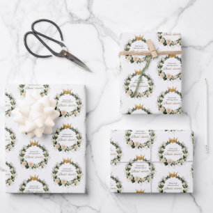 White Roses Thank You for Celebrating with Us Wrapping Paper Sheet