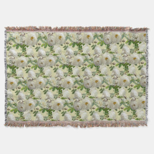 White Roses Throw Blanket