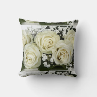 White Roses  Throw Pillow
