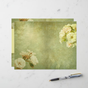 White Roses Vintage Scrapbooking Journal page