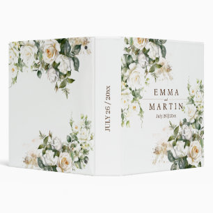 White Roses Wedding Flower Binder