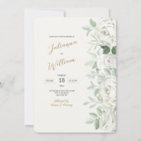 White Roses Wedding Invitation