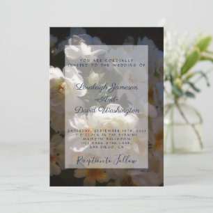 White roses wedding invitation