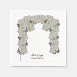 White Roses Wedding Napkin