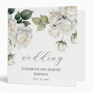 White Roses Wedding Photo Album Binder