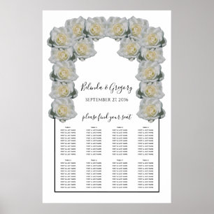 White Roses Wedding Seating Chart