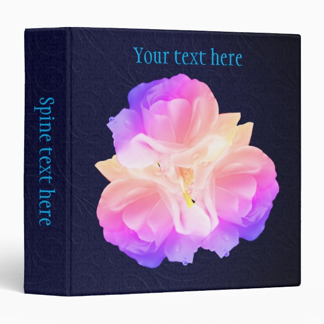 White Roses With Raindrops Bouquet Personalized Binder (Front/Spine)