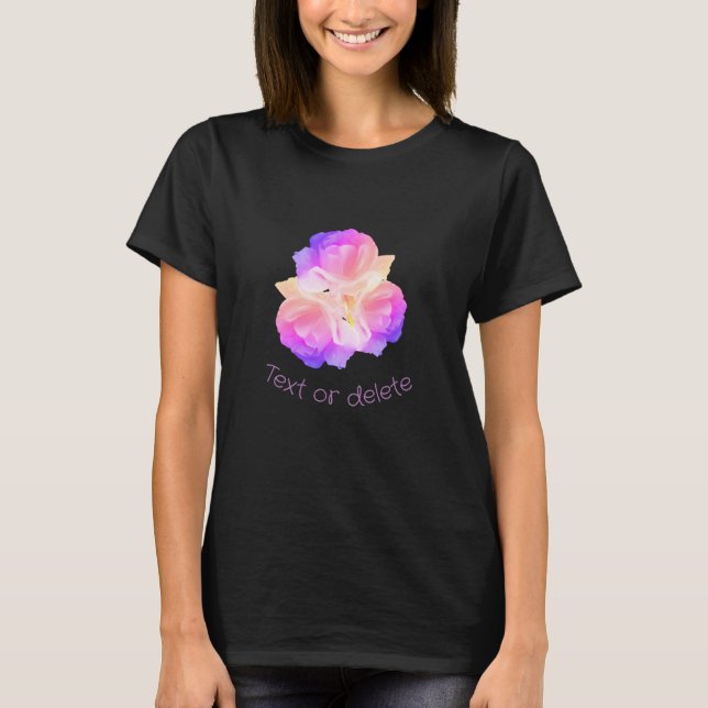 White Roses With Raindrops Bouquet Personalized T-Shirt (Front)