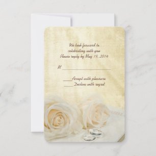 White Roses with rings RSVP