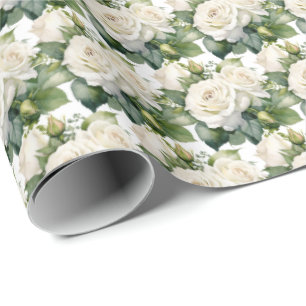 White Roses  Wrapping Paper